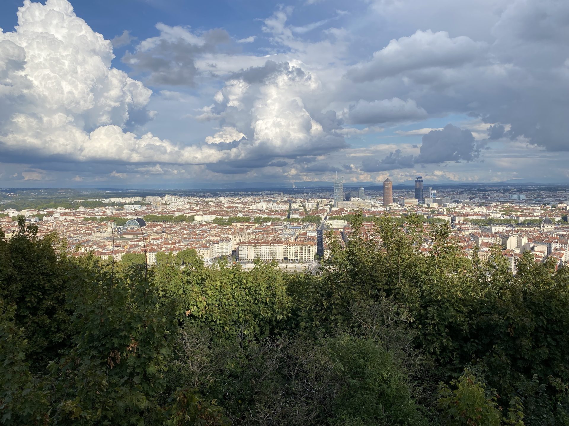 vue panoramique ville de lyon basilique fourviere