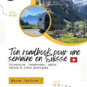 Page de couverture du roadbook 'Une semaine en Suisse' - guide voyage Suisse complet pour roadtrip et carnet de voyage