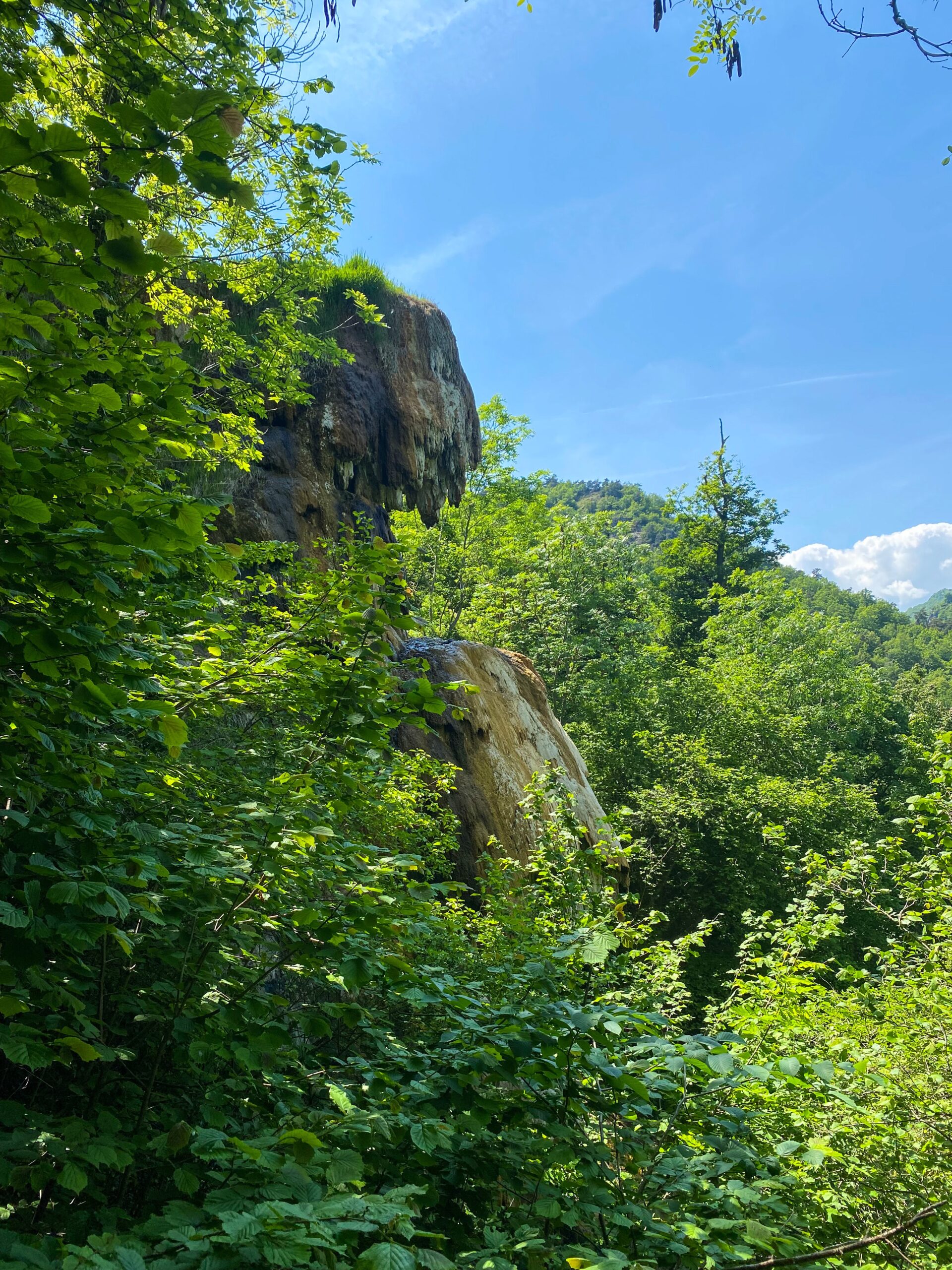 Curiosité géologique de la Tête de Lion à Saint-Floret source salée d'Auvergne.